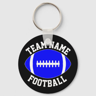 Blue Football Player/Coach Custom Team Name Sports Schlüsselanhänger