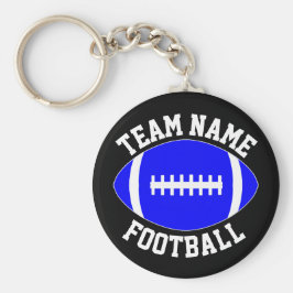 Blue Football Player/Coach Custom Team Name Sports Schlüsselanhänger