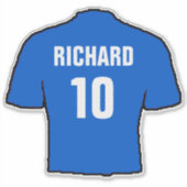 Blue Football Shirt Design zu personalisieren. Aufkleber (Vorderseite)