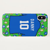 Blue Football Shirts Design. Case-Mate iPhone Hülle (Rückseite (Horizontal))