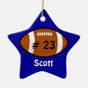 Blue Football Star Ornament