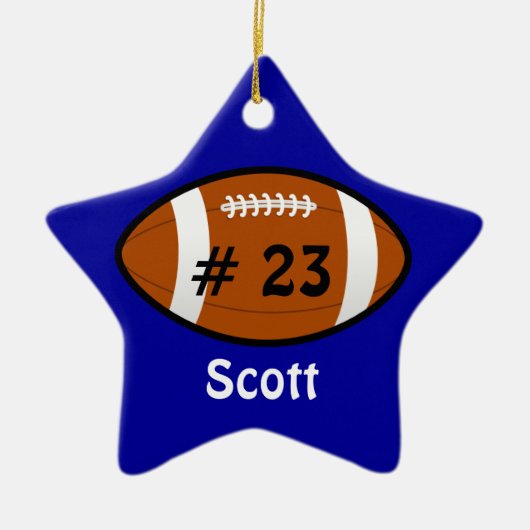 Blue Football Star Ornament (Vorne)