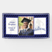 Blue Football Themed Foto Abschluss Banner (Horizontal)