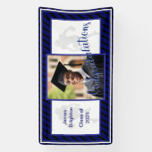 Blue Football Themed Foto Abschluss Banner (Vertikal)