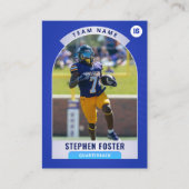 Blue Football Trading Card, Custom Sports Card Telefonnummerkarte (Vorderseite)