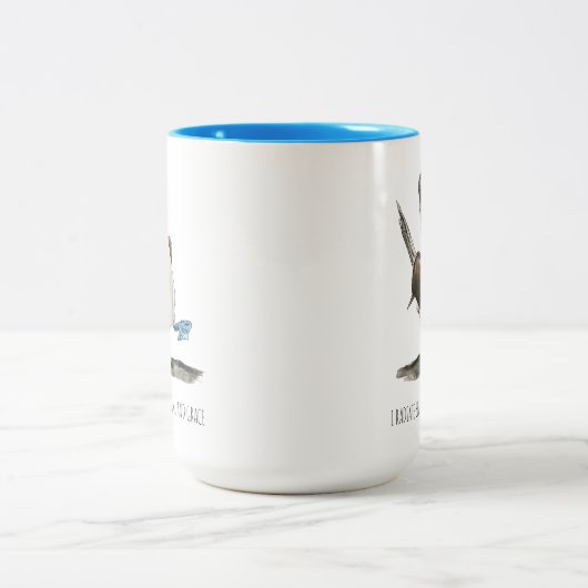 Blue-Footed Bird Affirmations Two-Tone Coffee Tass Zweifarbige Tasse (Mittel)