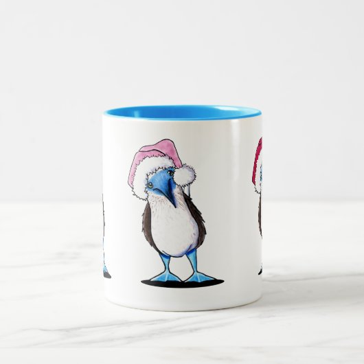 Blue Footed Booby Weihnachtszeit-Tasse Zweifarbige Tasse (Mittel)