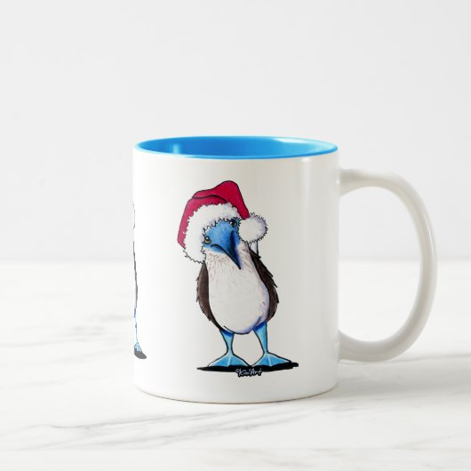 Blue Footed Booby Weihnachtszeit-Tasse Zweifarbige Tasse (Rechts)