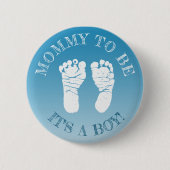 Blue Footprints Boy Baby ShowMama zum Button (Vorderseite)