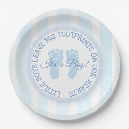 Blue Footprints Boy Baby Showpaper Teller