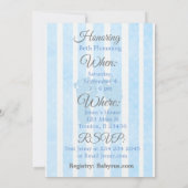 Blue Footprints Boys Baby Shower Einladung (Rückseite)