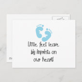 Blue Footprints Little Feet Big Impressum Postkarte (Vorne/Hinten)