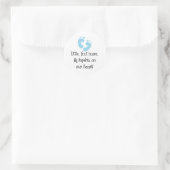Blue Footprints Little Feet Big Impressum Runder Aufkleber (Tasche)