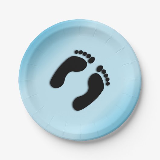 Blue Footprints Pappteller (Vorderseite)