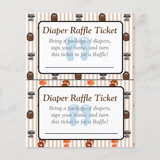 Blue Footprints Woodland Themed Baby Duschspiele Flyer (Vorne)