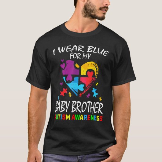 Blue for Baby Brother Autismus Awareness Herz Kind T-Shirt (Vorderseite)