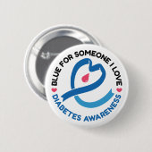 Blue for Someone I Love – Diabetes Awareness Button (Vorne & Hinten)