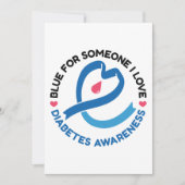 Blue for Someone I Love – Diabetes Awareness Einladung (Vorderseite)