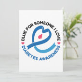 Blue for Someone I Love – Diabetes Awareness Einladung (Stehend Vorderseite)