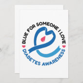 Blue for Someone I Love – Diabetes Awareness Einladung (Vorne/Hinten)