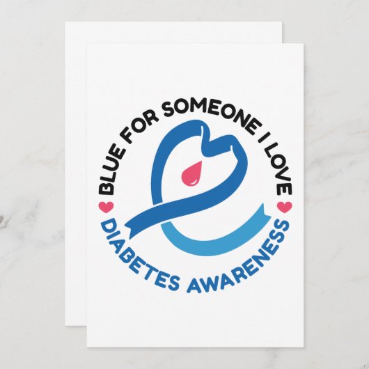 Blue for Someone I Love – Diabetes Awareness Einladung (Vorne/Hinten)