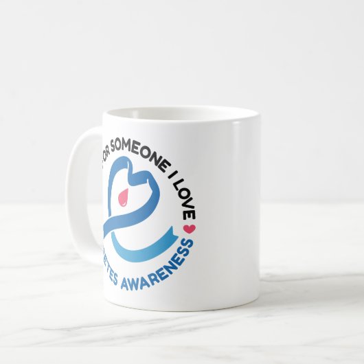 Blue for Someone I Love – Diabetes Awareness Kaffeetasse (Vorderseite Links)