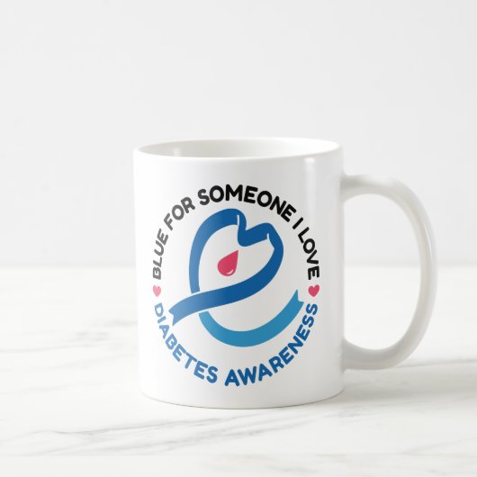 Blue for Someone I Love – Diabetes Awareness Kaffeetasse (Rechts)