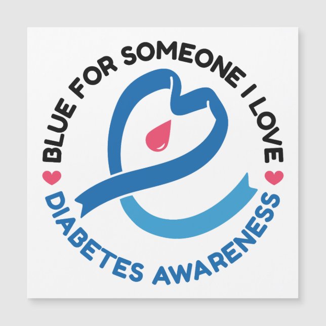 Blue for Someone I Love – Diabetes Awareness Magnetkarte (Vorderseite)