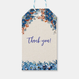 Blue Foral Geschenkanhänger