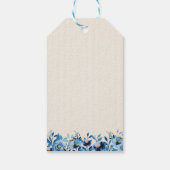 Blue Foral Geschenkanhänger (Rückseite)