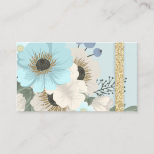 Blue Forals Business Card Visitenkarte