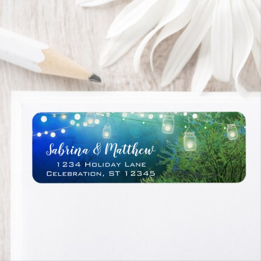 Blue Forest Mason Jar Lights Rücksendeadresse (Insitu)