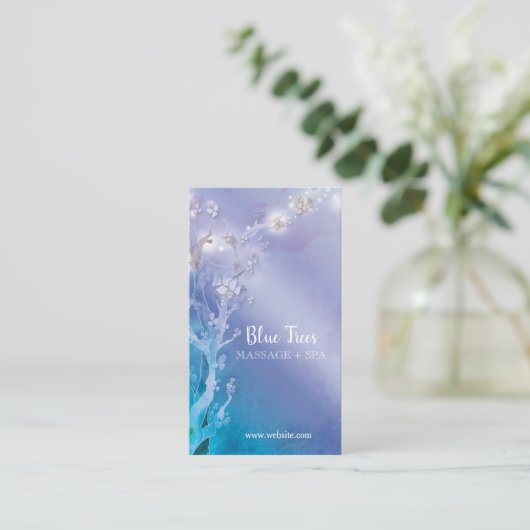 Blue Forest Trees Business Termin Karten (Stehend Vorderseite)