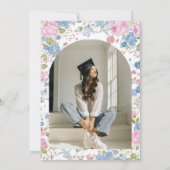 Blue Forget Me Not Graduation Party Invite Einladung (Rückseite)