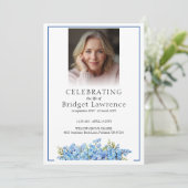 Blue Forget-me-nots Celebrating Life - Funeral Programm (Stehend Vorderseite)