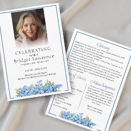 Blue Forget-me-nots Celebrating Life - Funeral Programm