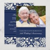 Blue Foto 50 Jahre Party Einladung (Vorne/Hinten)