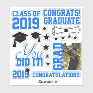 Blue Foto Abschluss Aufkleber