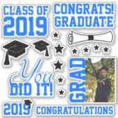 Blue Foto Abschluss Aufkleber (Vorderseite)