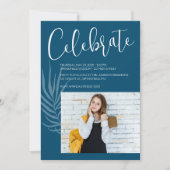 Blue Foto Abschluss Einladung (Vorderseite)