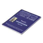 Blue Foto Abschluss Gunst Candy Wrappers Notepad Notizblock (Rotiert)
