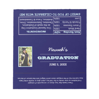 Blue Foto Abschluss Gunst Candy Wrappers Notepad Notizblock