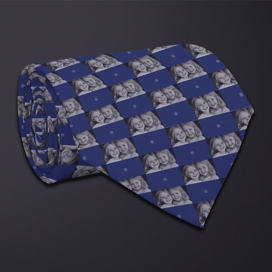 Blue Foto Checkerboard (Wide Rectangle) Krawatte