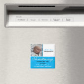 Blue Foto Christening oder Taufe Einladung Magnet (In Situ (Geschirrspüler))