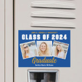 Blue Foto Collage Class of 2024 Abschluss Magnet
