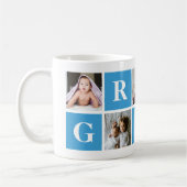Blue Foto Collage Personalisiert Opa Tasse (Links)