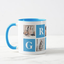 Blue Foto Collage personalisierte Fehler für Opa Tasse