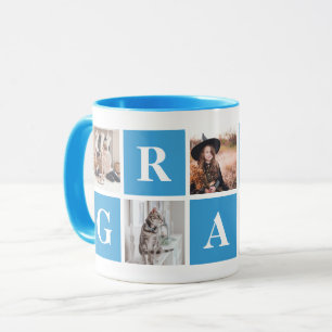 Blue Foto Collage personalisierte Fehler für Opa Tasse