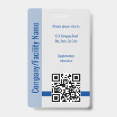 Blue Foto Company Security QR Code Mitarbeiter-ID Ausweis (Rückseite)