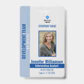 Blue Foto Company Security QR Code Mitarbeiter-ID Ausweis (Vorderseite)